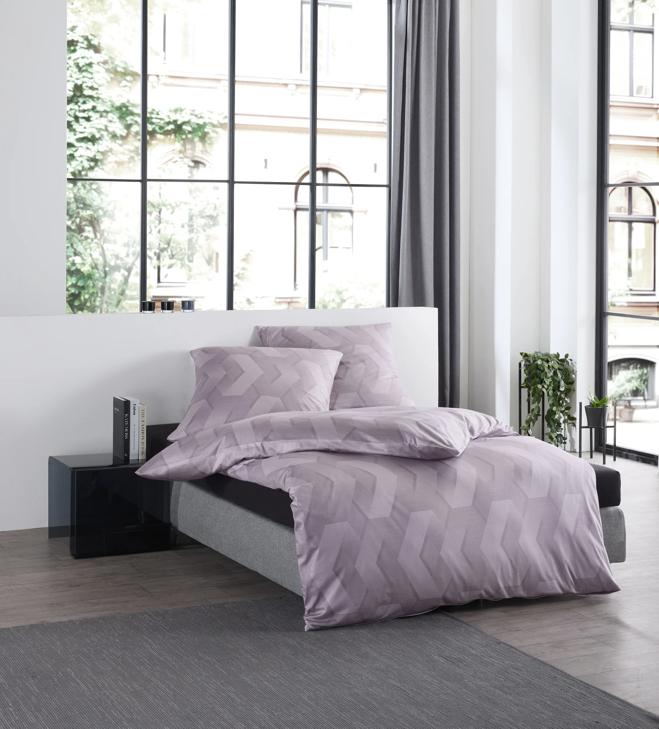 Black Premium Interlock Jersey mauve – Ambiente