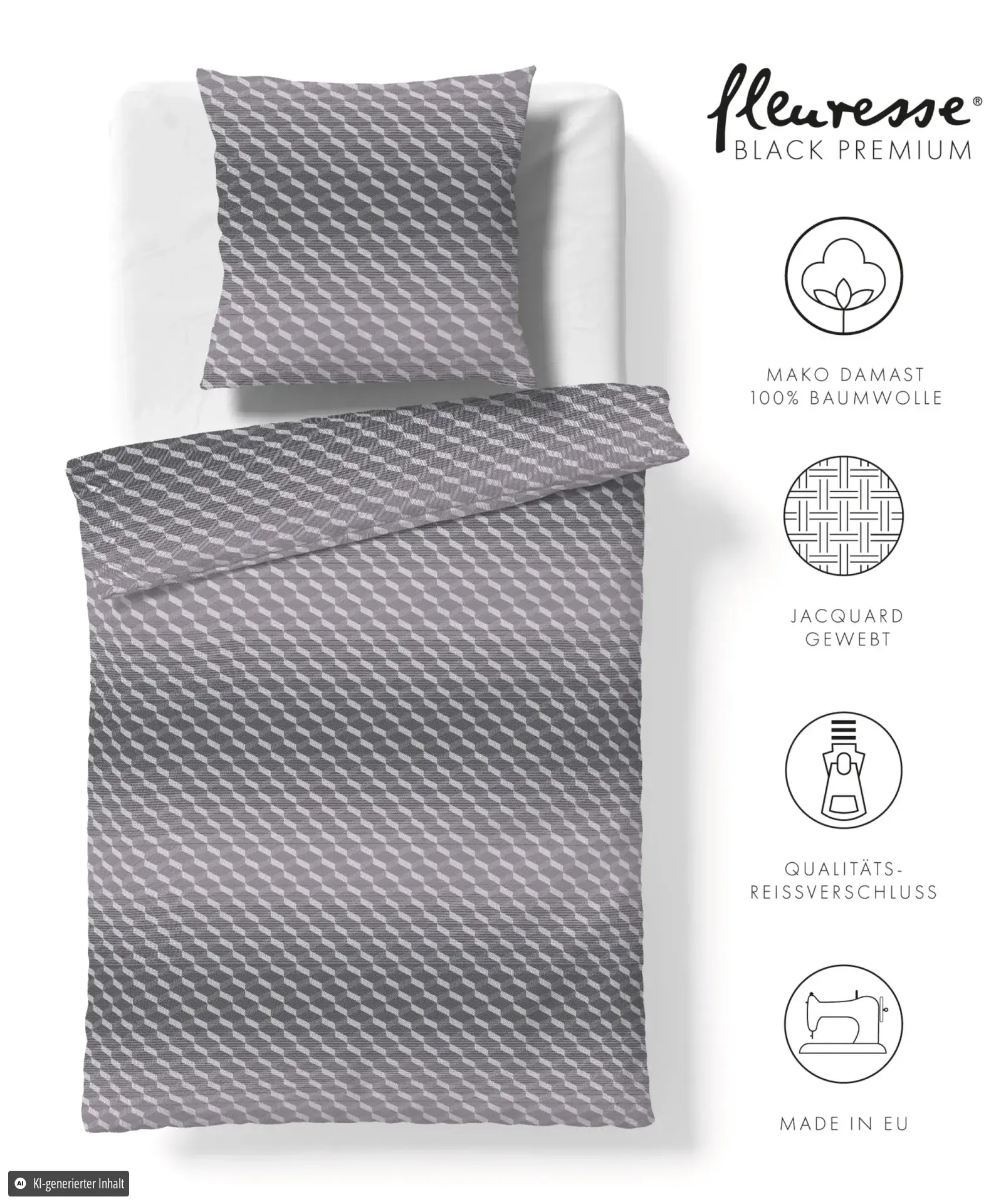 Black Premium Damast Grau – Freisteller